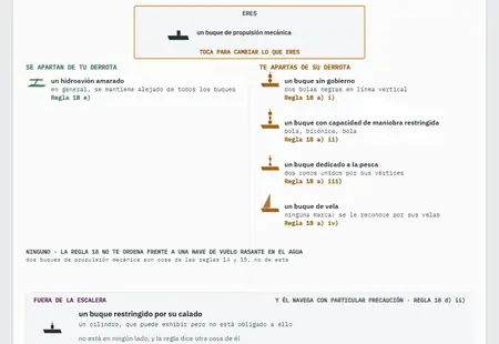 «Obligaciones entre categorías de buques»: la primera pantalla