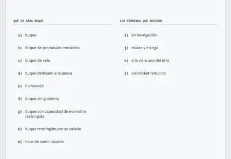 «Definiciones generales»: la primera pantalla